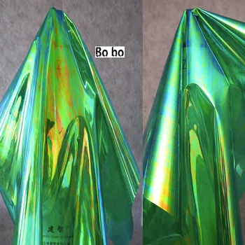 Láser verde de la tela del pvc fantasma impermeable transparente etapa de ropa de tela perfil tridimensional gradiente de tpu hechos a mano coágulo