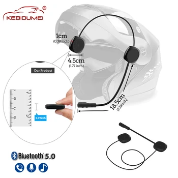 Estéreo Casco Auricular Bluetooth 5.0 Ultra-delgada de la Motocicleta de Auriculares Altavoz Inalámbrico de Auriculares de manos libres de llamadas de reproducción de Música