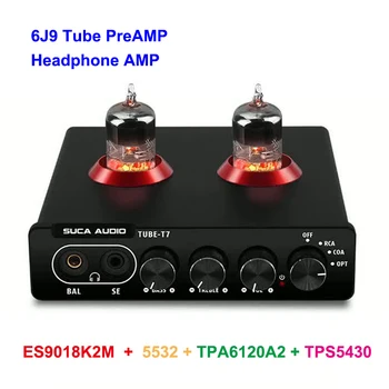 TPA6120 AMPLIFICADOR de Auriculares de 4.4/Audio Estéreo de 3,5 mm Bilis HiFi Preamplificador ES9018 6J9 Treble Bass Equalizer Preamplificador de Tubo de Vacío