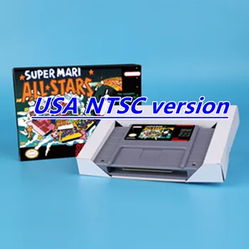 Super Mari Todas las Estrellas (Batería Guardar) de 16 bits tarjeta de juego para USA NTSC versión de SNES consola de juegos de vídeo