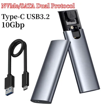 M2 SSD Caso NVMe/SATA Dual Protocolo de la Carcasa del Disco Duro Adaptador de Tipo C, USB3.1 Gen2 10Gbp SSD Externo Cuadro de M/B/(B+M) Clave de M. 2 SSD