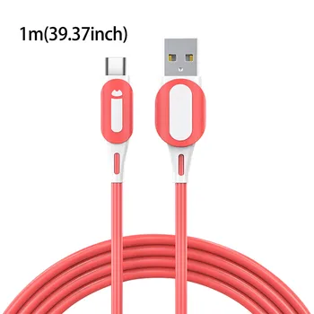 1m 3A de Silicona Cable de Datos del Teléfono Móvil de Plástico Blando Flash Cable de Carga de la Línea de Líquido Para Samsung Galaxy S21 S22 Huawei P50 P40
