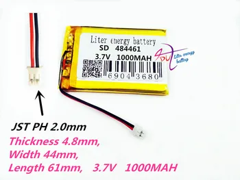 XHR-2P 2.0 484461 3.7 V 1000MAH de Litio Polímero de Li-Po, li-ion Recargable de la Batería de células Para Mp3 MP4 MP5 móvil de GPS bluetooth