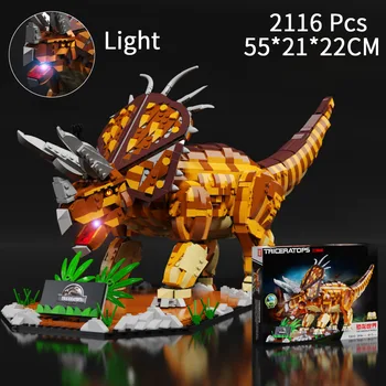 La luz del Jurásico Unicornio Mundo de los Dinosaurios Modelo de Ladrillos Dragón Bloques de Construcción de Juguetes para Niños Niño Niños Regalos 2116Pcs