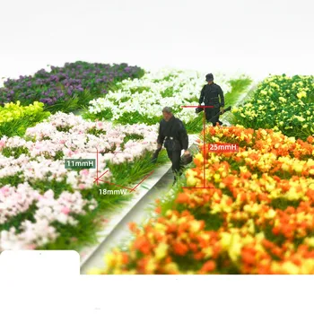 28Pcs Simulación de Flores de Bush Clúster de Flores Escena Modelo 1:35/1:48/1:72/1:87 Escala de Mesa de Arena Miniaturas Paisaje