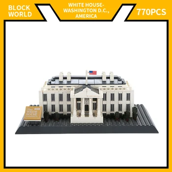 Mundial De La Arquitectura, Bloques De Construcción De Plástico De La Casa Blanca, Modelo De Construcción De Ladrillos En Miniatura De Juguete Para Niños Regalo