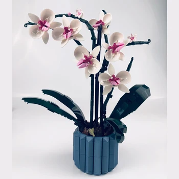 Orquídea bloque flor Moc Ramo de las plantas Suculentas en Macetas Bloques de Construcción aptos para 10311 Romántico el Montaje del Kit de Construcción de Juguete chica regalo