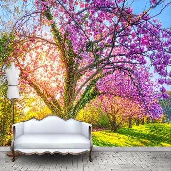 beibehang foto papel pintado de encargo de la pared de papel Hermoso jardín de los cerezos en flor de cerezo de vides telón de fondo de los grandes murales en 3d mural