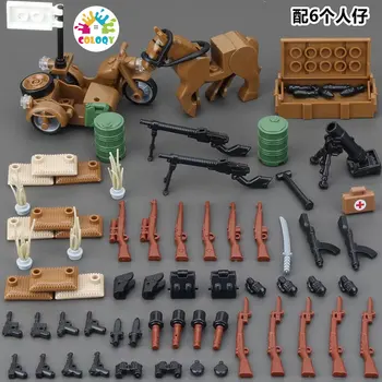 Los niños bloques de construcción de juguetes minifiguras (minifigures) armas de fuego arma de los Accesorios del tanque de la Armadura de la Correa de Casco de Camuflaje Soldado de juguete de tiendas al por mayor
