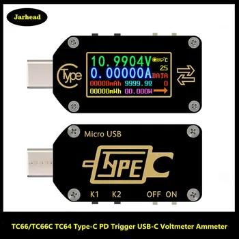 TC66/TC66C TC64 de Tipo C, PD Trigger USB-C Voltímetro Amperímetro Tensión 2 Forma de medición de Corriente con el Multímetro PD Cargador de Batería USB Tester