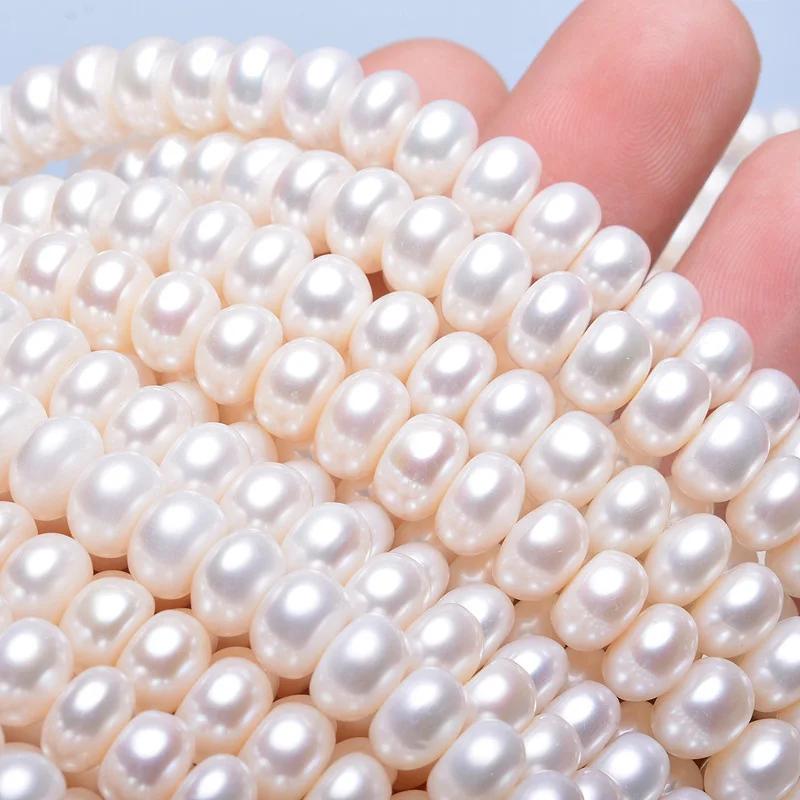 Natural de agua Dulce Collar de Perlas de la Madre de la Cadena de 9-10mm Delgada Mantou Ronda Impecable de las Mujeres del Encanto de la Celada de Mayoristas de Regalo - 3