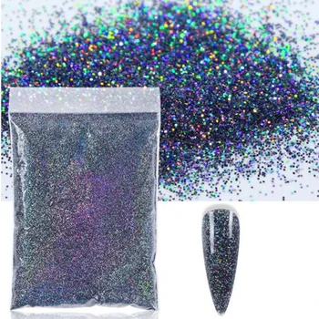 0.2 mm Láser Color Negro Glitter holográfico de polvo de uñas de herramientas o de otro arte de la Decoración de lentejuelas