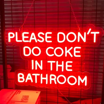 Por favor, no Hacer Coca-cola En El Baño de Noche Led de Señal de Luz Para el Dormitorio Personalizado Letrero de Neón Casa Habitación de Decoración de la Pared Partido de la Decoración de la Pared