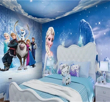 3D TV fondo pared del dormitorio azul tema mural 5D/8D habitación de los niños personalizados Auto-Adhesivo fondo de pantalla de dibujos animados que cubre la pared