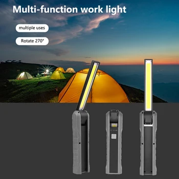 LED de Luz de Trabajo Recargable USB MAZORCA de la Luz de Camping Magnético de 270 Grados de Rotación de luces de Emergencia de Reparación de Coches Luz de Inspección