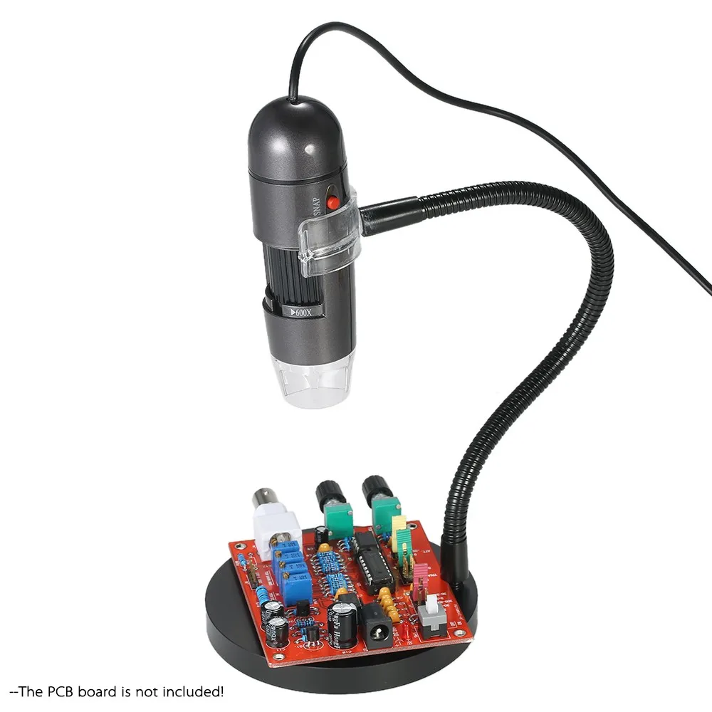 Microscopio Digital portátil 8LED Zoom Digital Lupa con soporte 25X-600X Ampliación 4-50cm Enfoque AC110-220V - 4