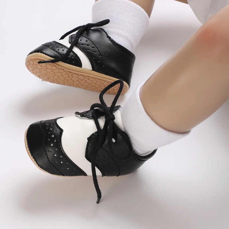 Infantil Niños de la PU de Cuero Zapatos de Bebé Zapatos Casual Zapatillas de Suela Blanda Antideslizante Niño Zapatos Primeros Caminantes - 4