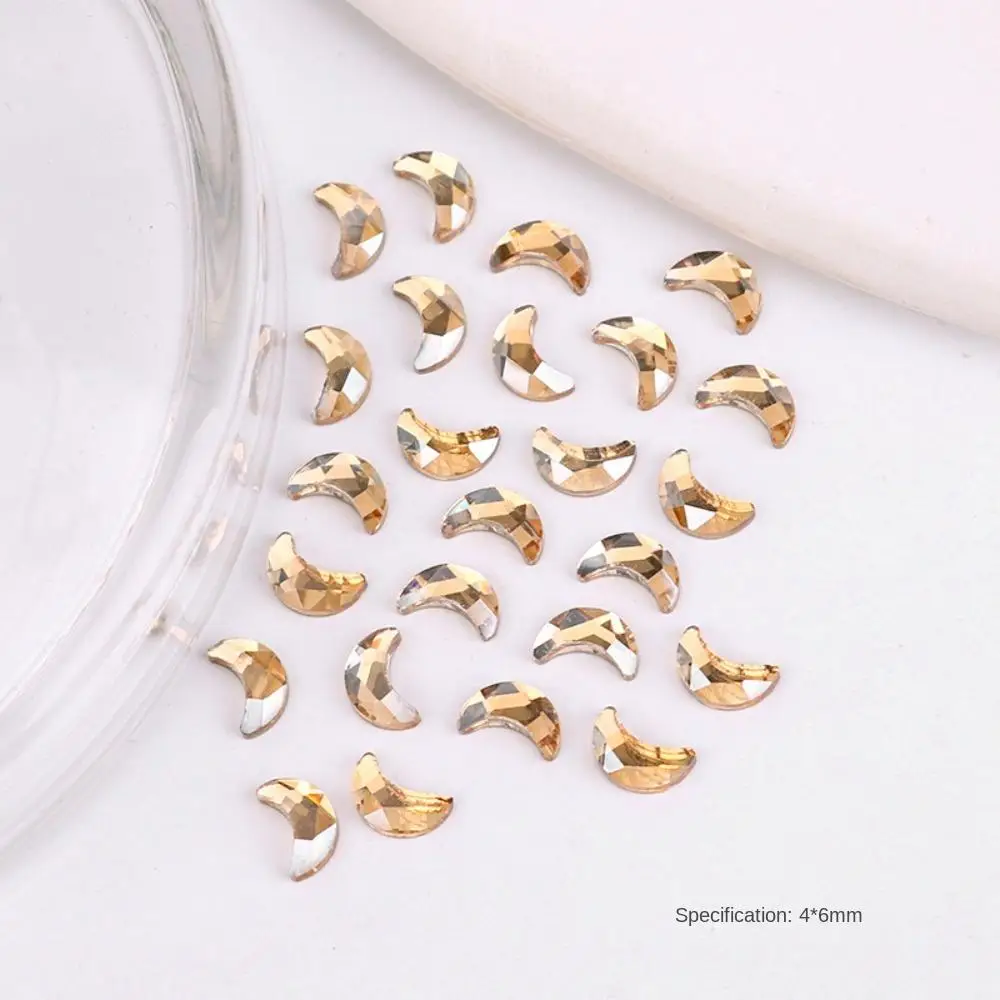 Champagne Corazón de Amor Luna Accesorios de Manicura de Uñas de diamantes de Imitación de Joyas de Uñas 3D Nail Art Simulacros de Decoraciones de Uñas - 4