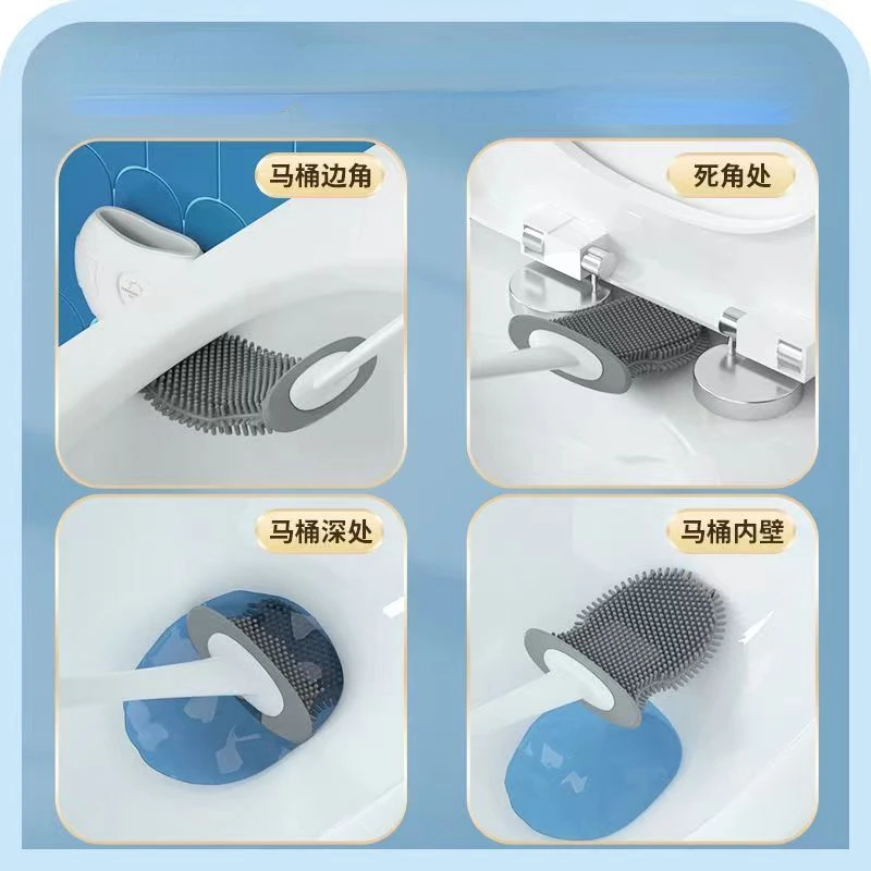 Xiaomi Mijia de Silicona Cepillo para WC Accesorios de Desague del Inodoro Cepillo de Pared de Herramientas de Limpieza de Accesorios de Baño - 4