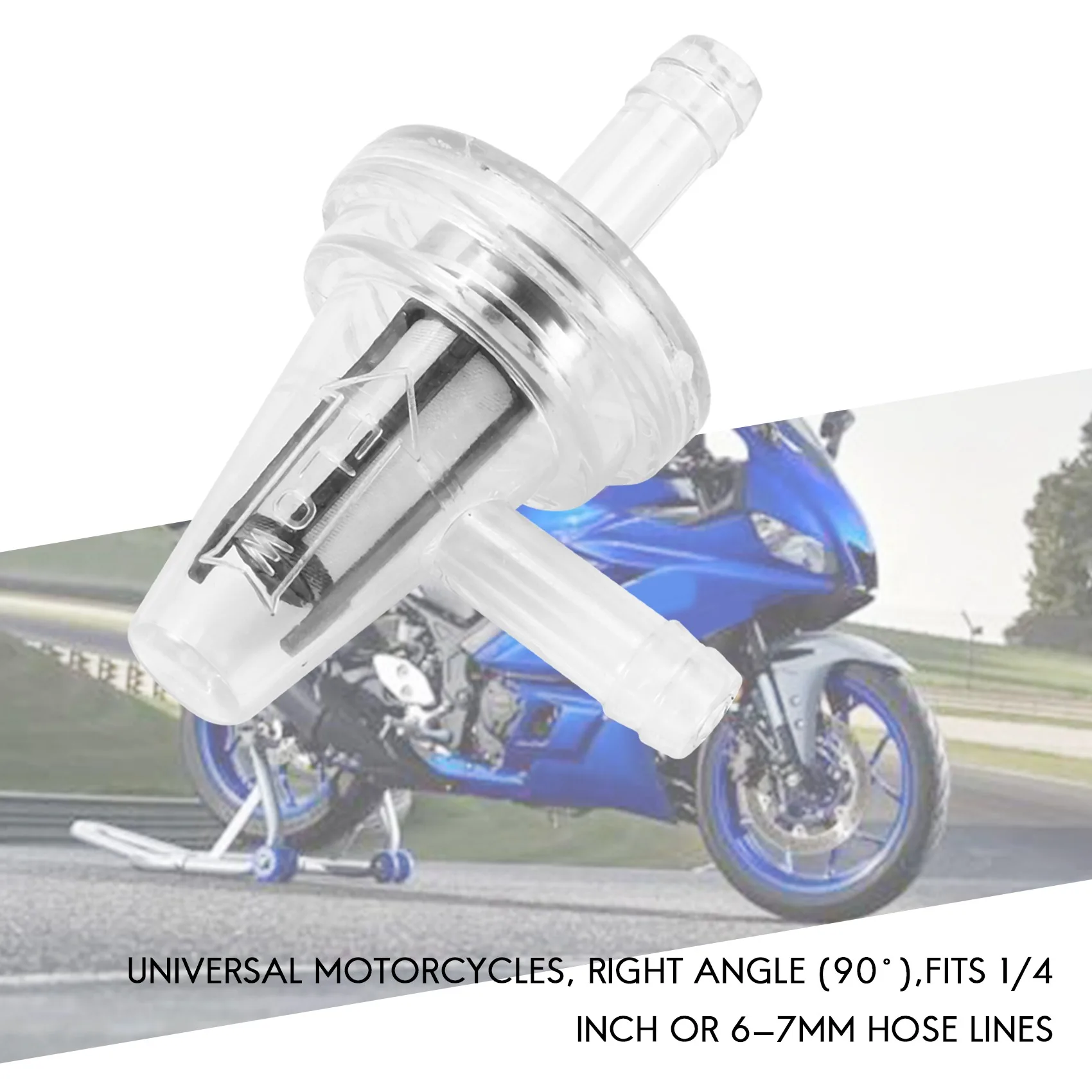 3Pcs Universal de la Motocicleta en Ángulo recto en línea Filtro de Combustible 1/4Inch 6mm Líneas de Manguera para - 4