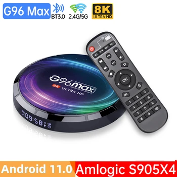 G96 Max Smart Tv Box Android 11.0 Amlogic S905X4 Max 4G + 128 GB Ondersteuning 8K Youtube Wifi bt Media Playe G96Max Iptv Set-Top