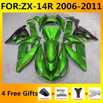 El Carenado de la motocicleta Kit para la Ninja ZX-14R 2006 2007 2008 2009 2010 2011 ZX14R zx 14r 06 07 08 carrocería carenado conjunto verde negro