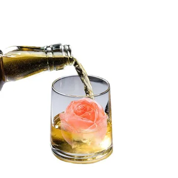 3D de Silicona Rosa la Forma del Molde de cubitos de Hielo Rosa de la Vela del Molde de Silicona DIY de san Valentín, Rosas para el Día de Molde de cubitos de Hielo del Whisky Bola de Hielo de Hielo del Molde