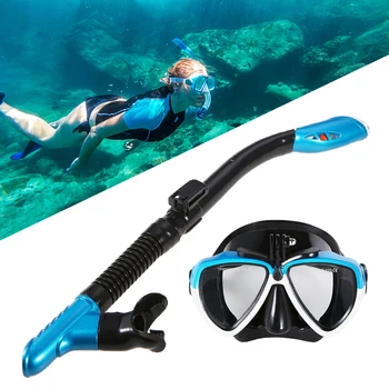 Equipo de snorkel Snorkel Set Anti-niebla Natación Gafas de Buceo con la Respiración Fácil Seco Tubo de Snorkel Nadar Equipos para las Mujeres de los Hombres