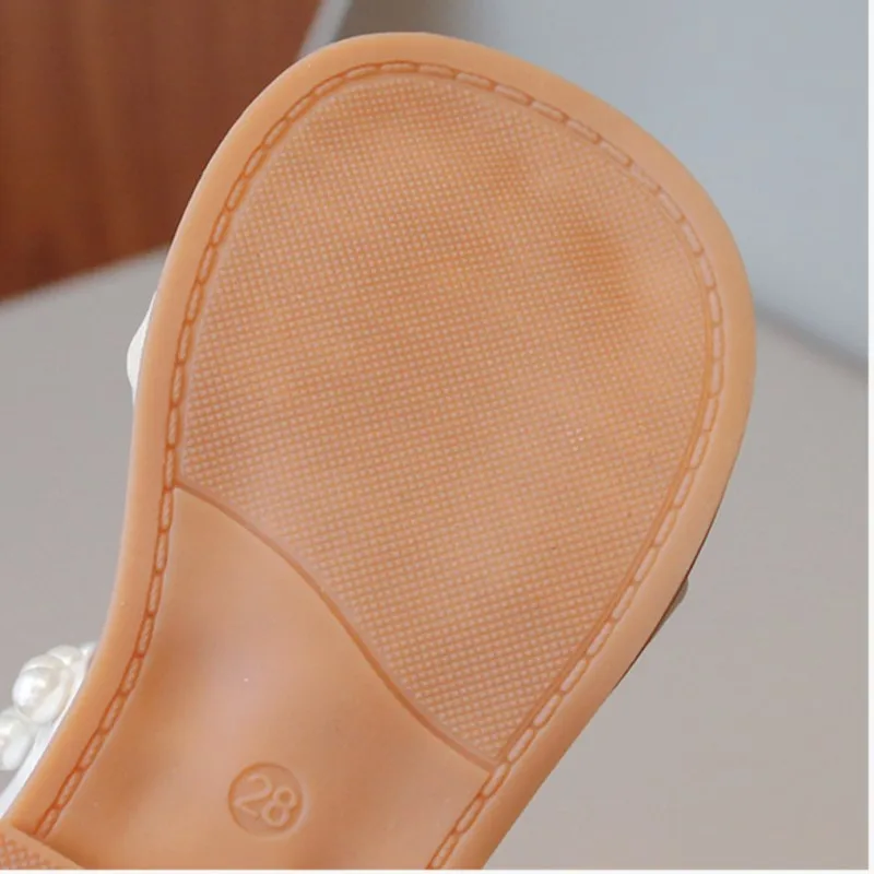 COZULMA los Niños de las Niñas de la Perla Abalorios Zapatillas Sandalias de Playa de Verano de los Zapatos de los Niños de las Niñas Antideslizante Zapatillas Tamaño 26-36 - 5