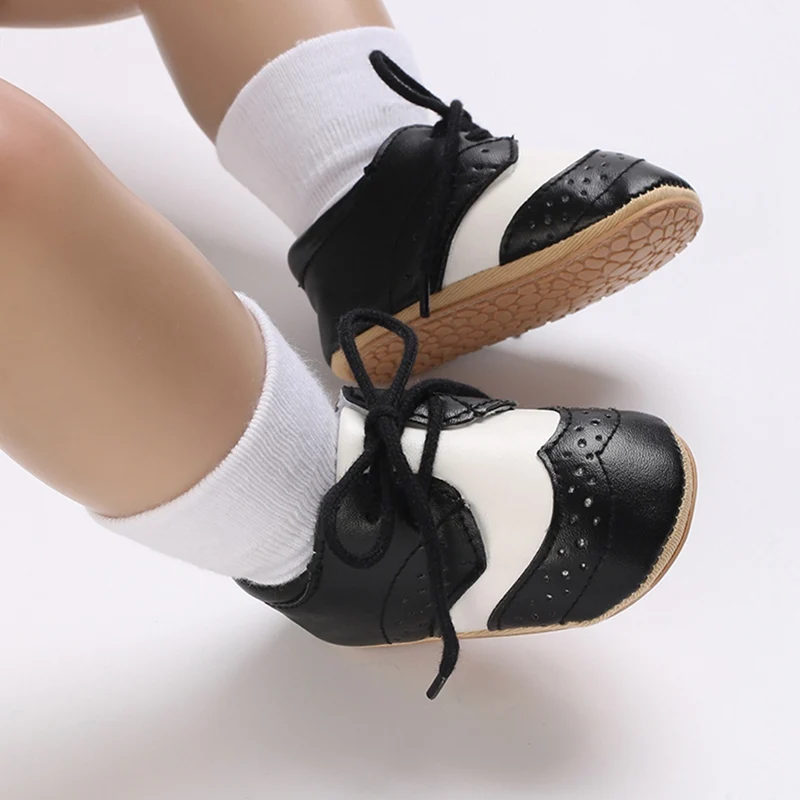 Infantil Niños de la PU de Cuero Zapatos de Bebé Zapatos Casual Zapatillas de Suela Blanda Antideslizante Niño Zapatos Primeros Caminantes - 5