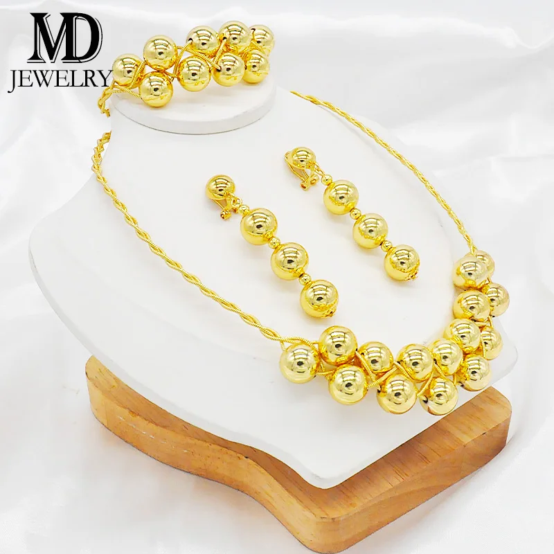 África del color del oro de la joyería set contiene collar pendientes pulsera de la joyería de la boda establece la joyería nupcial conjunto - 5