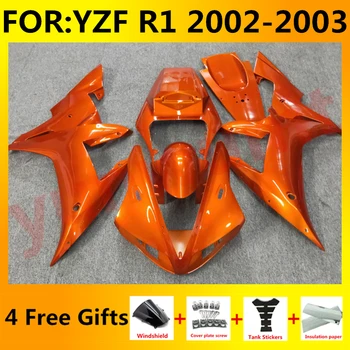 NUEVO ABS Motocicleta, molde de Inyección Carenado completo Kit de ajuste Para la YZF R1 2002 2003 YFZ-R1 02 03 Carrocería Carenados kits conjunto naranja