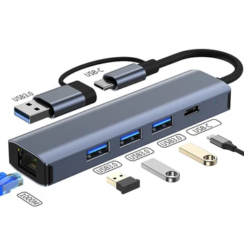 Adaptador Ethernet USB de 1000/100Mbps USB3.0 HUB de Lan RJ45 para PC Portátil Xiaomi Mi Box Macbook de USB de Windows-C CONCENTRADOR de la Tarjeta de Red