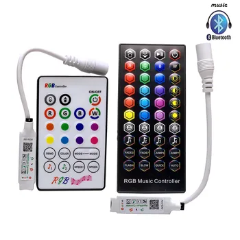Mini RGB Controlador de Bluetooth DC 5V 12V Música BT Smart APP Controler Tira de la Luz de Control Remoto Para 2835 3528 5050 PSG LED de Cinta