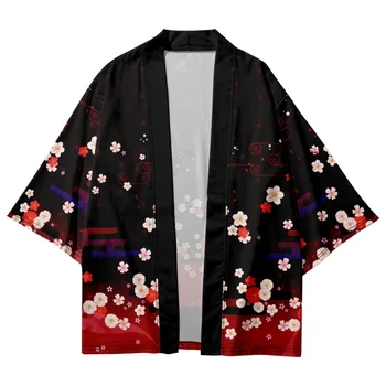 Cardigan De Cosplay Mens Yukata Femenino De Verano De Playa Casual Camisa De Los Hombres De Las Mujeres Florales Kimonos Japoneses Ropa Blusa