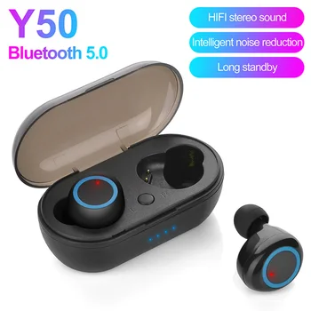 Y50 Bluetooth Inalámbrico de auriculares estéreo de alta fidelidad con anulación de ruido auriculares in-ear De tocar los auriculares de la Música el Deporte auriculares Para teléfonos inteligentes