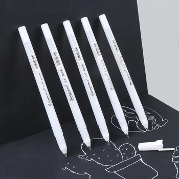 3Pcs Resaltador Blanco de la Pintura del Arte de la Pluma de Diseño Creativo Gancho de la Línea de Tiza Líquida Marcadores de Pintura de la Escuela de Papelería, materiales de Escritura