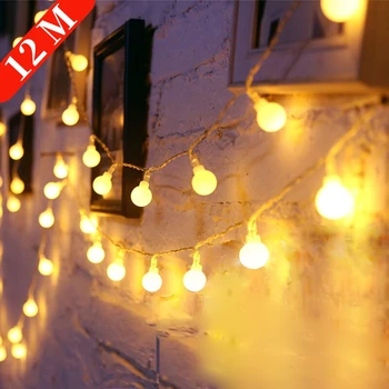 12M USB/Batería LED Bola Guirnalda de Luces al aire libre Impermeable de la Lámpara de Navidad, la Fiesta de la Boda de Hadas Cadena de Luces de Decoración