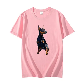 Perro de Raza Pinscher miniatura gráfico camisetas de Algodón de Manga Corta t shirt para hombres oversize camisetas de Verano de los Hombres de la ropa