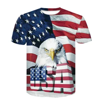 Bandera de estados UNIDOS de Camiseta de los Hombres de las Mujeres de Moda de gran tamaño T-shirt Niños Niño Niña Tops Camisetas estampado de rayas de la Bandera Americana de la Camiseta de la Camiseta 3d