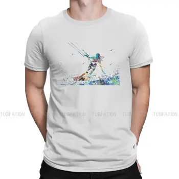 Kitesurf Kite Flysurfing Kite Camiseta para los Hombres Acuarela Básicos de Verano Camiseta Camiseta de Alta Calidad de Moda Esponjoso