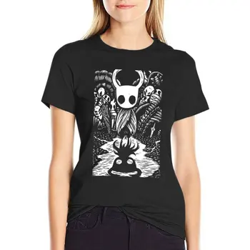 Ghost Knight Arte Gráfico Hollow Knight Divertido Juego de Camiseta hippie ropa gráfico camiseta camisetas blancas para las Mujeres