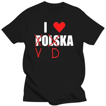 De tejidos de punto me Encanta el Vodka - Polska Diseño de T-Shirt de Algodón Anti-Arrugas Impresionante Hombres Camisetas Verde del Ejército de Caballeros 2020