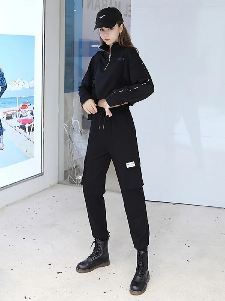 La mujer Pantalones de Talle Alto, Corredores coreano de la Moda de pantalones de Chándal de Harajuku Streetwear Y2K Deportes Pantalones de Chándal - 2