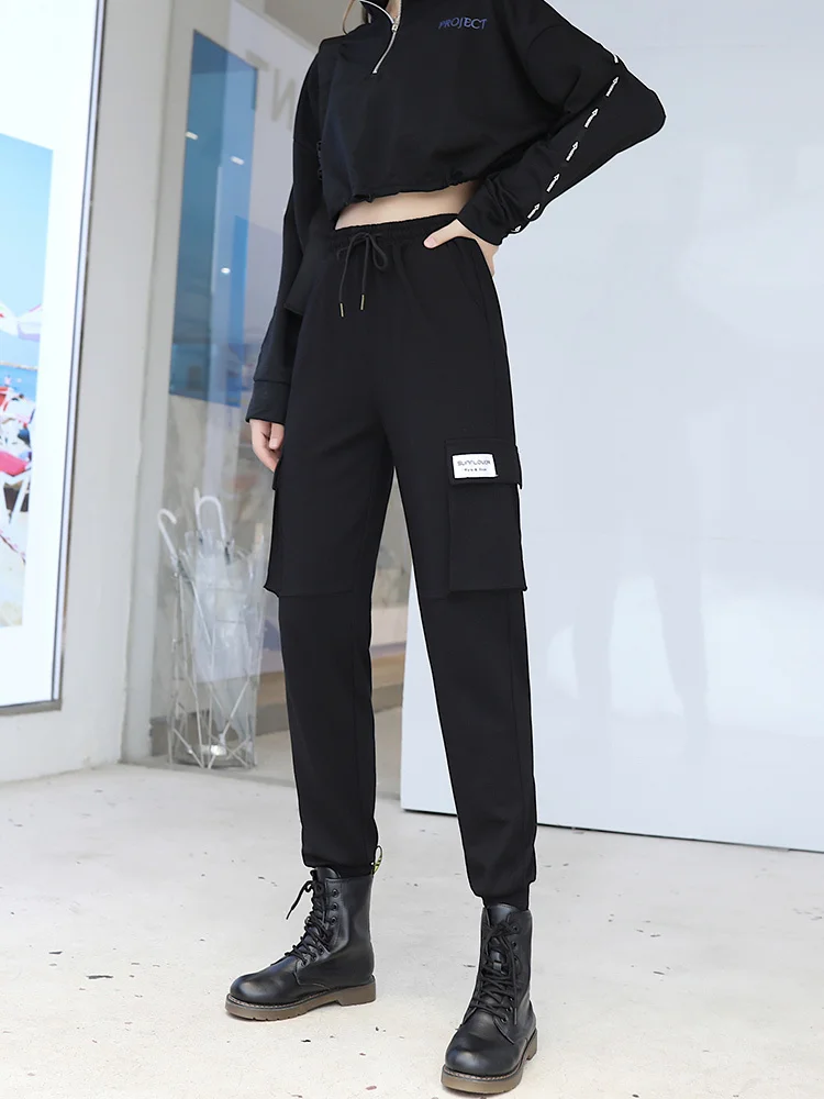 La mujer Pantalones de Talle Alto, Corredores coreano de la Moda de pantalones de Chándal de Harajuku Streetwear Y2K Deportes Pantalones de Chándal - 4